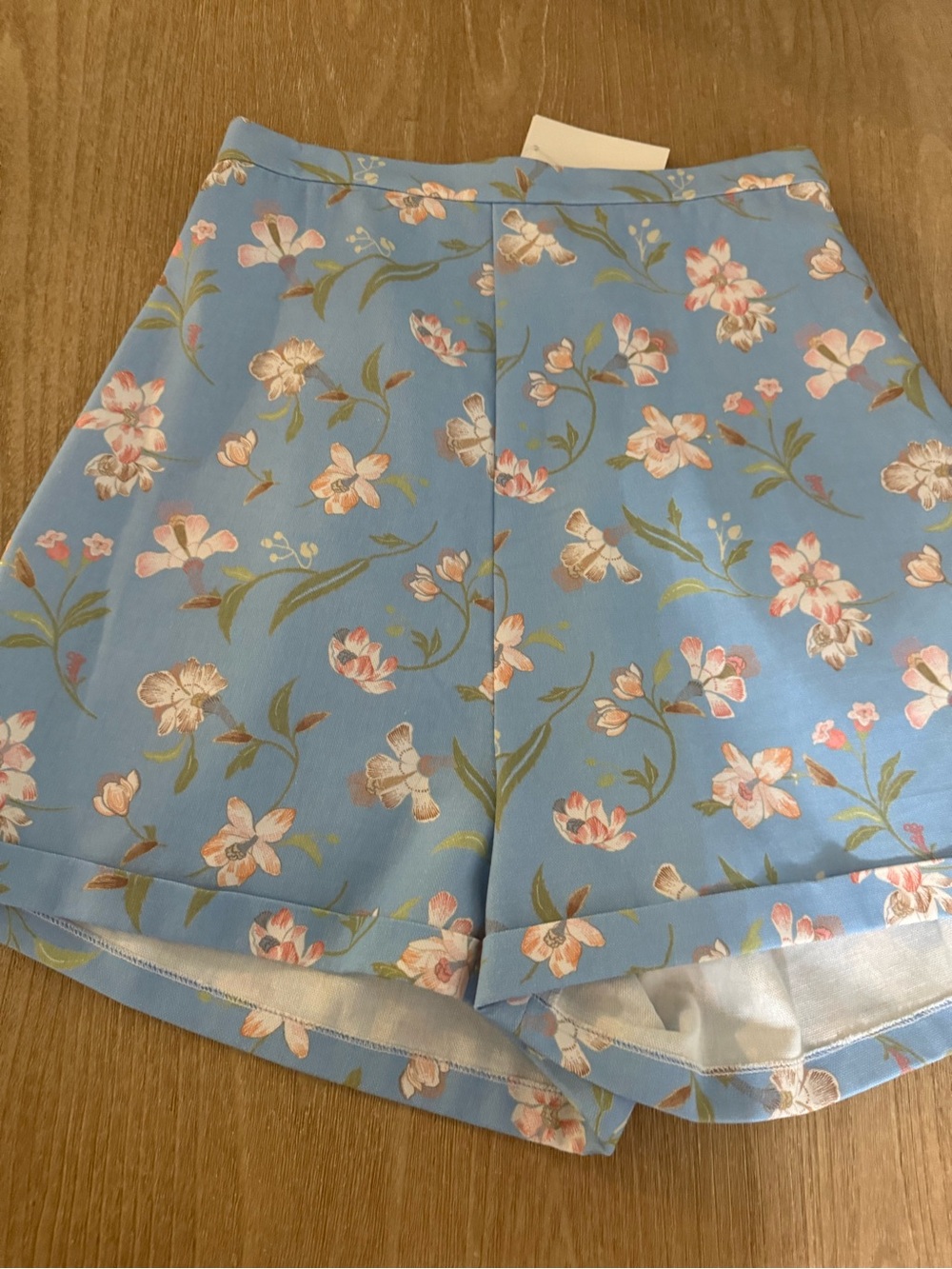 Coco Shop High-Waisted Shorts in Blue Flora large